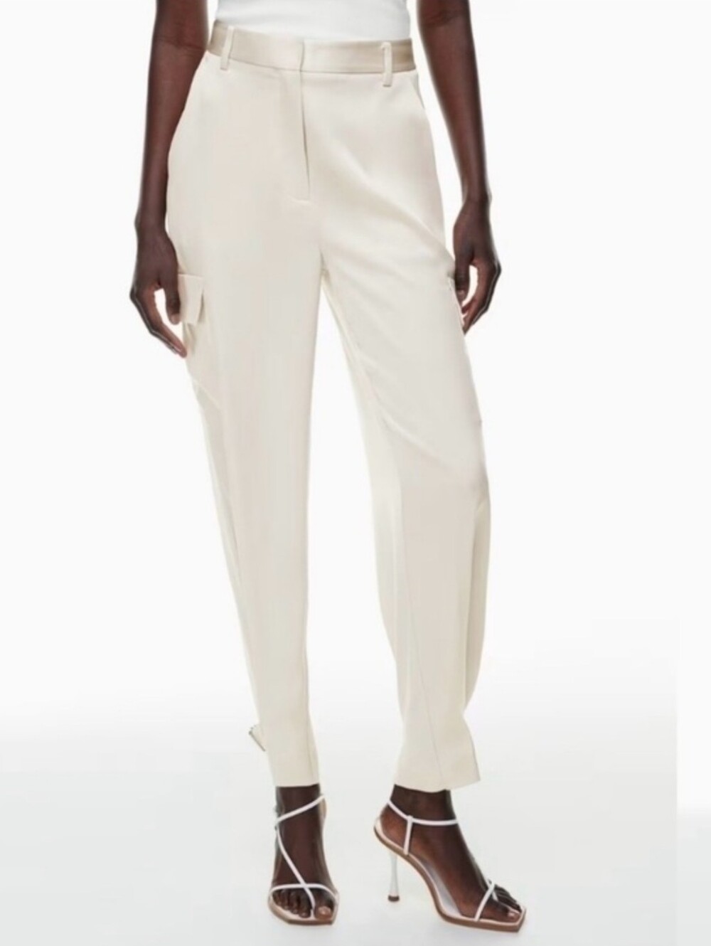 Babaton Cream High-Rise Refined Cargo Pants